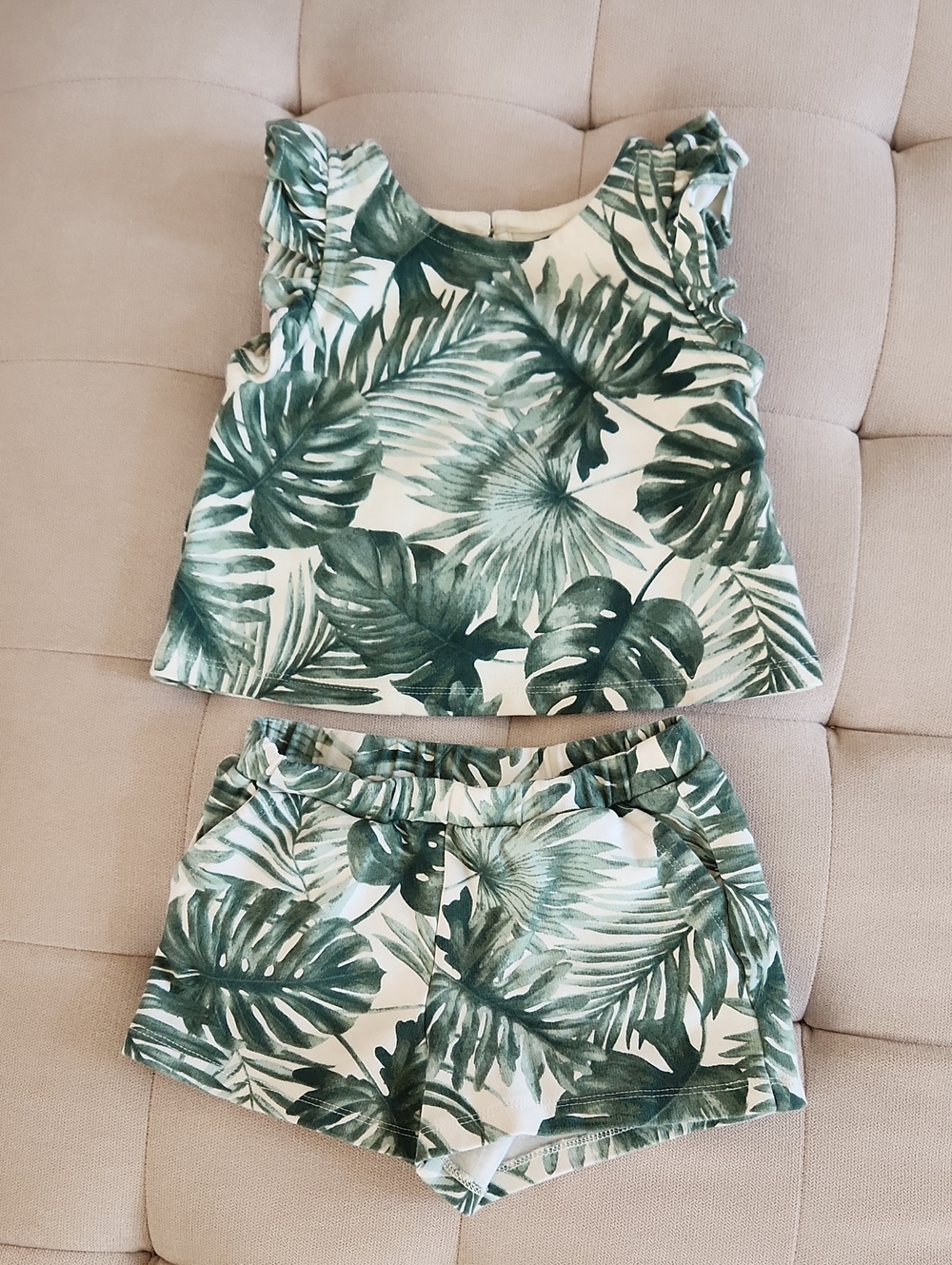 Janie and Jack Tropical Palm Leaf Top & Shorts Matching Set - Toddler Girl Sz 3